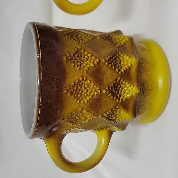 Vintage Anchor Hocking Fire King Kimberly Brown and Gold Mugs, set of 2 - Picture 6 of 7